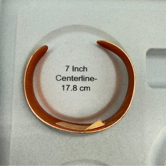 Sue Coleman Artisan Copper Cuff Bracelet with Hummingbird Floral Design Vintage - Picture 6 of 13